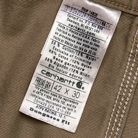 Carhartt FR‎ Cargo Pants Men's 41x30* Khaki ATPV 12 CAT 2 FRB240 GKH Workwear - Picture 4 of 9